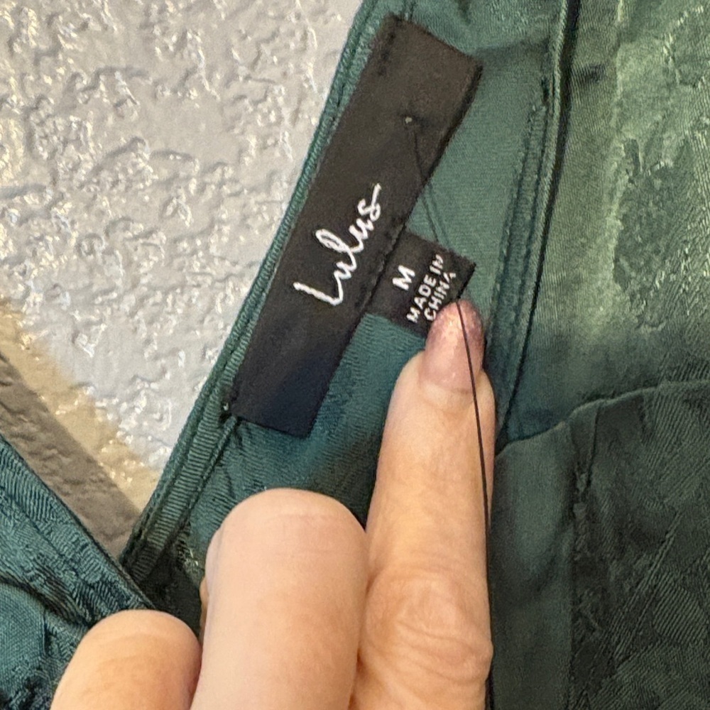 Lulu's Deep Green Satin Chemise - Picture 3 of 6